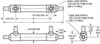 Dimensional Drawing for 35 Series Shell & Tube Heat Exchangers (00296)