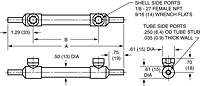 Dimensional Drawing for 10 Series Shell & Tube Heat Exchangers (00573)