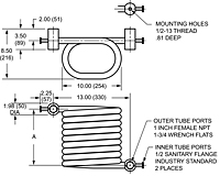 Dimensional Drawing for Tube-in-Tube Sanitary Flanges (00644-1 & 00644-02)
