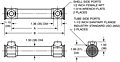 Dimensional Drawing for 35 Series Single Tubesheet Sanitary Shell & Tube Heat Exchangers (00455)