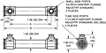 Dimensional Drawing for 35 Series Single Tubesheet Sanitary Shell & Tube Heat Exchangers (00456)